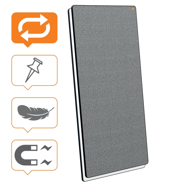 Draagbaar whiteboard en memobord Nobo Move & Meet 90x180cm