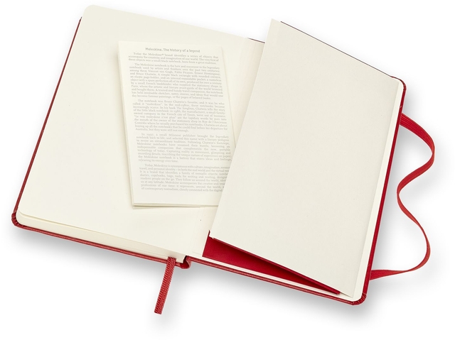 Notitieboek Moleskine pocket 90x140mm lijn hard cover rood