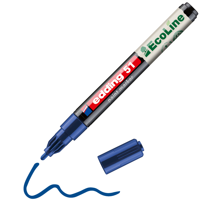 Paintmarker edding 51 EcoLine op waterbasis 1-2mm blauw
