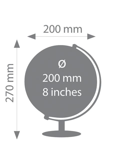 Globe Troika 20cm zwart-zilver