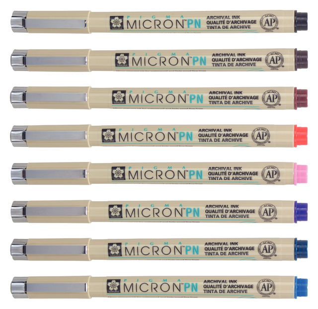 Fineliner Sakura Pigma Micron 0.4mm blister à 8 stuks assorti