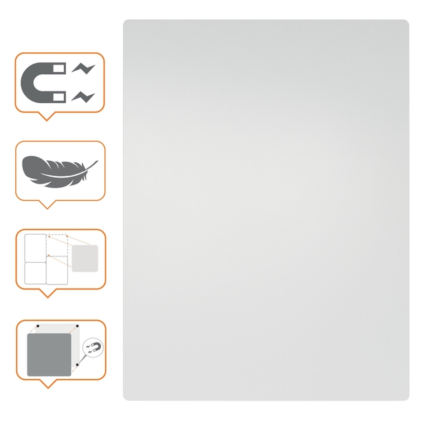 Whiteboard Nobo frameloos modulair magnetisch 60x45cm