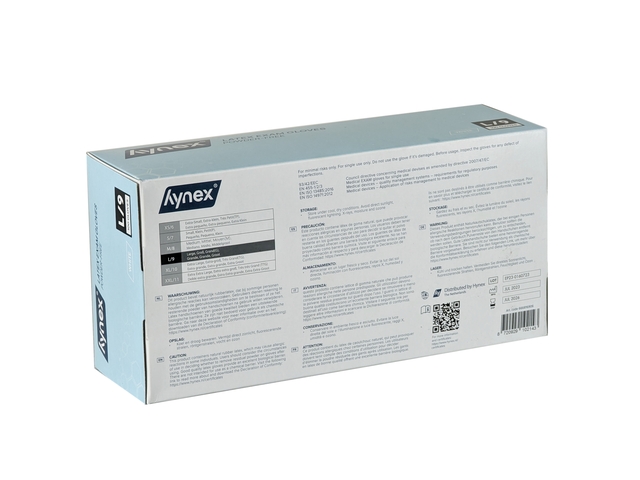 Handschoen Hynex latex L wit 5g 100 stuks