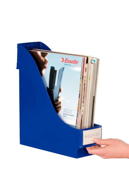 Tijdschriftencassette Leitz extra breed blauw