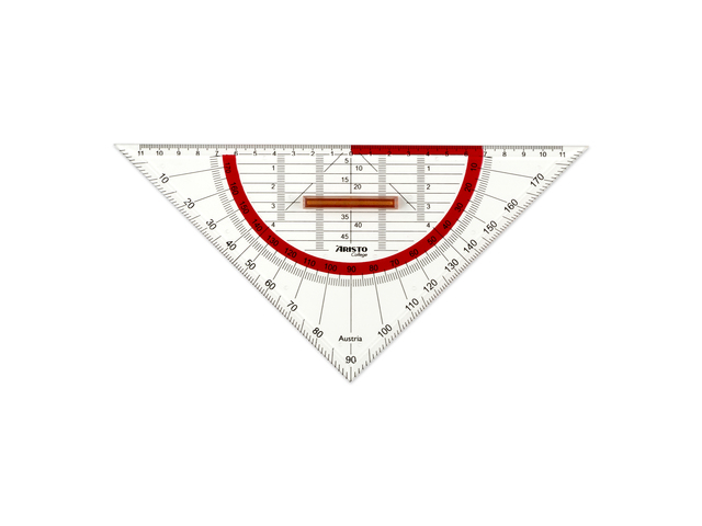 Geodriehoek Aristo GEOCollege 220mm met greep transparant