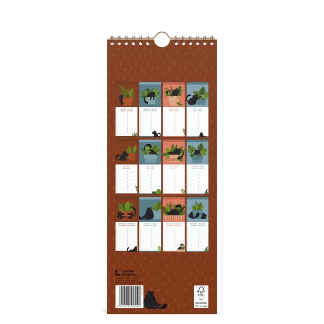 Verjaardagskalender Lannoo 130x325 Cats