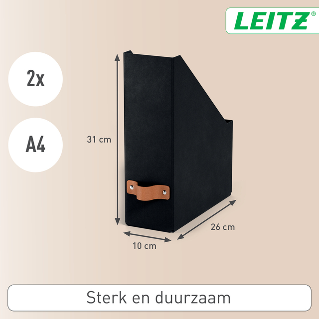 Tijdschriftencassette Leitz Puro set van 2 zwart