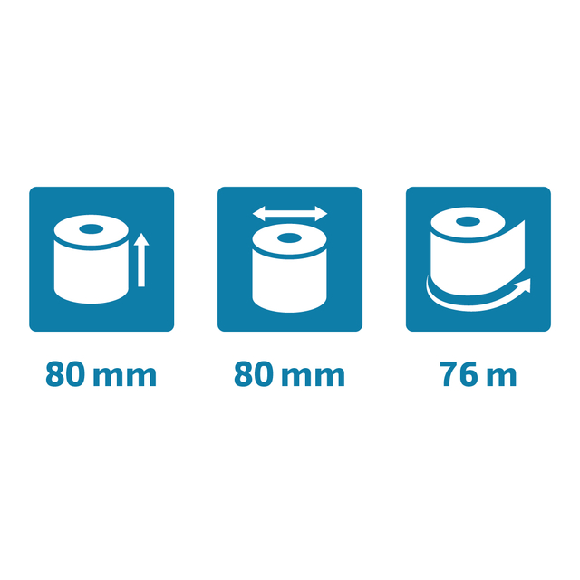 Telrol Exacompta 80mmx76m kern Ø12mm SafeContact thermisch