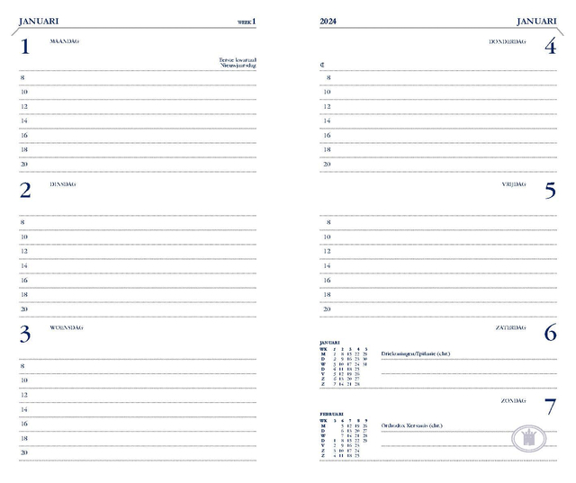 Agenda 2027 Ryam Memoplan 7 Mundior 7dagen/2pagina's zwart