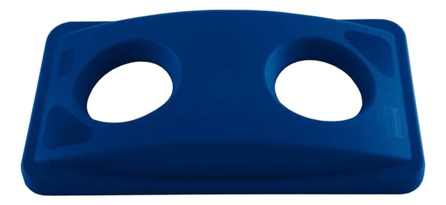 Deksel Rubbermaid Slim Jim Vented inwerpopening voor flesjes en blikjes blauw