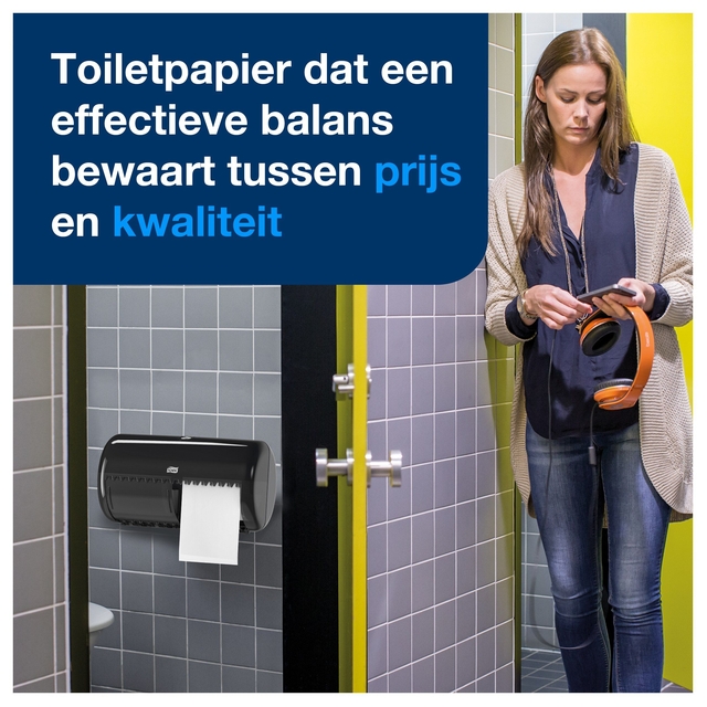 Toiletpapierdispenser Tork T4 Elevation duo zwart 557008