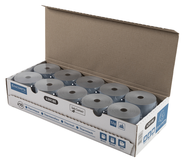 Telrol Exacompta 80mmx76m kern Ø12mm SafeContact thermisch