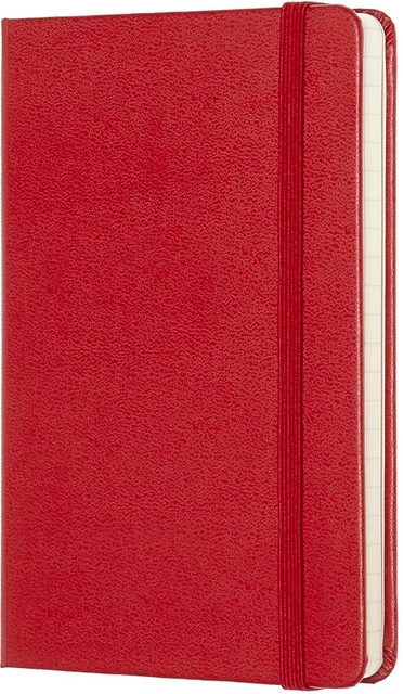 Notitieboek Moleskine pocket 90x140mm lijn hard cover rood