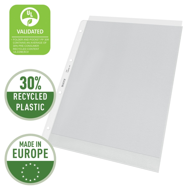 Showtas Leitz Premium copy safe 0.12mm 4-gaats PP A4 transparant 100 stuks