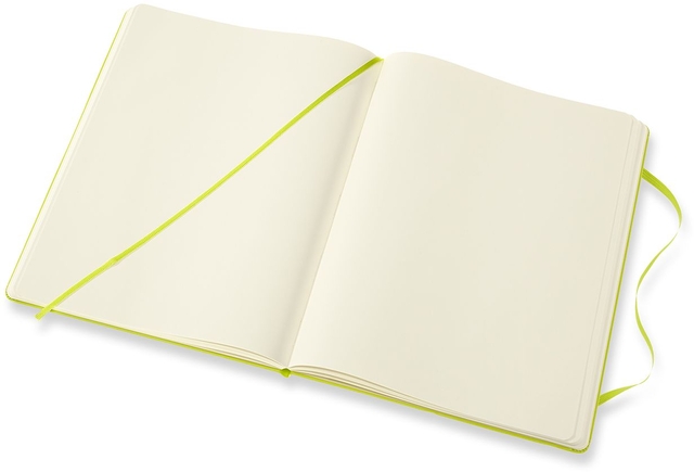 Notitieboek Moleskine XL 190x250mm blanco hard cover lemon green