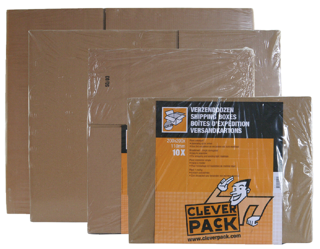 Amerikaanse vouwdoos CleverPack 305x220x250mm B-golf bruin 30 stuks