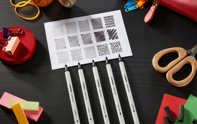 Creative Tips STABILO Arty assorti tips zwart blister à 5 stuks