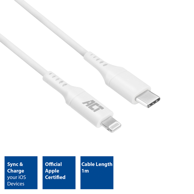 Kabel ACT USB-C naar Lightning laad -en data 1 meter