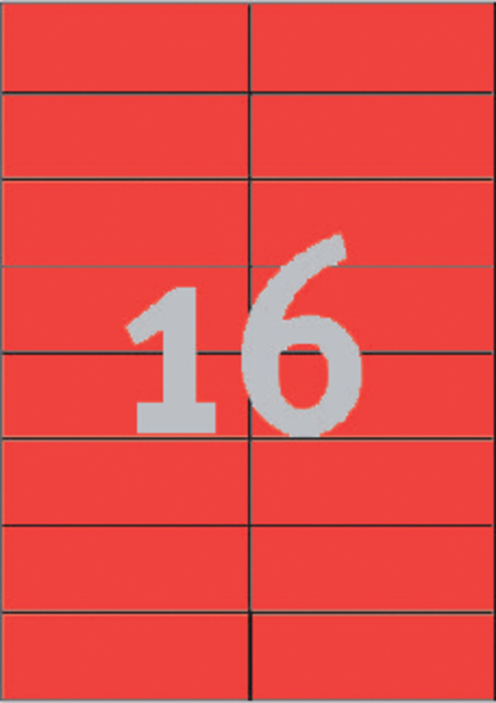 Etiket Avery 3452 105x37mm rood 1600 stuks