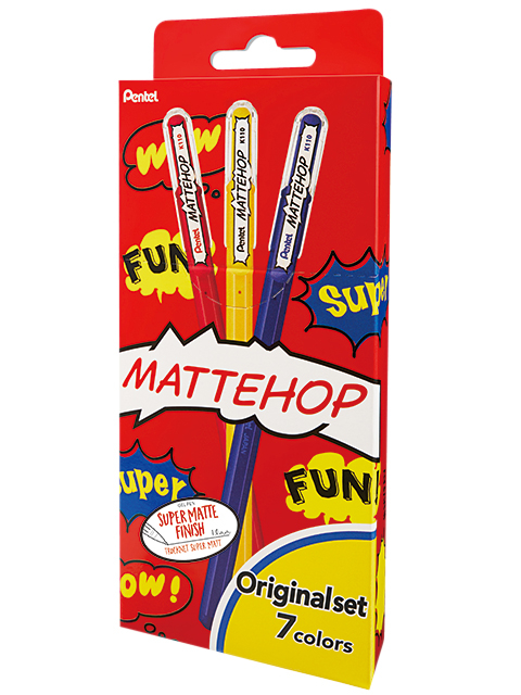 Gelschrijver Pentel K110 Mattehop  Fun Original M ass blister à 7st