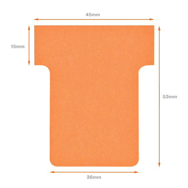 T-kaart Nobo nr 1.5 36mm oranje 100 stuks