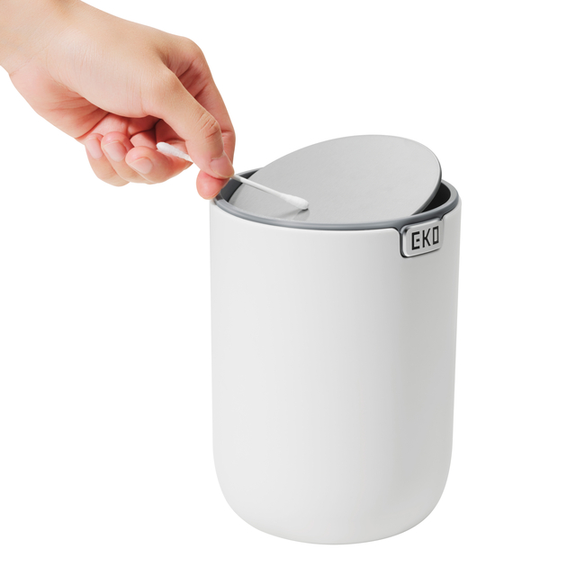 Afvalbak EKO Fandy 2 tafelmodel met swingdeksel 2,2 liter wit