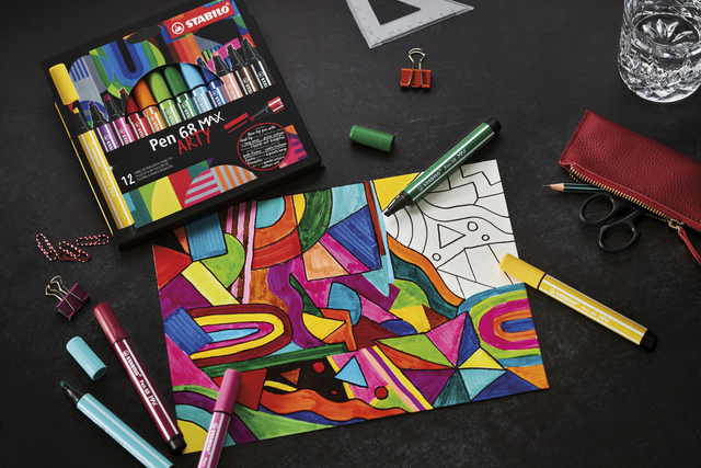 Viltstift STABILO Pen 68 Max Arty assorti etui à 6 stuks