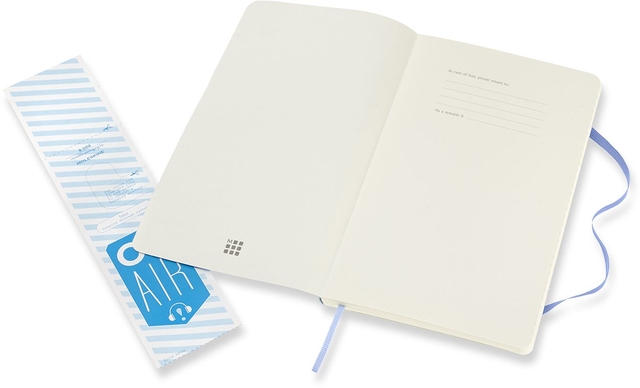 Notitieboek Moleskine large 130x210mm blanco soft cover hydrangea blue