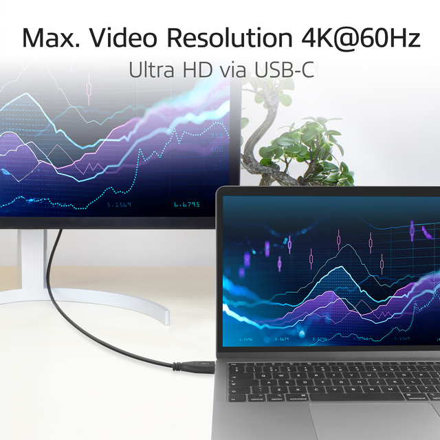 Kabel ACT USB-C standaard naar USB-C hoek boven/beneden 10Gbps 1m