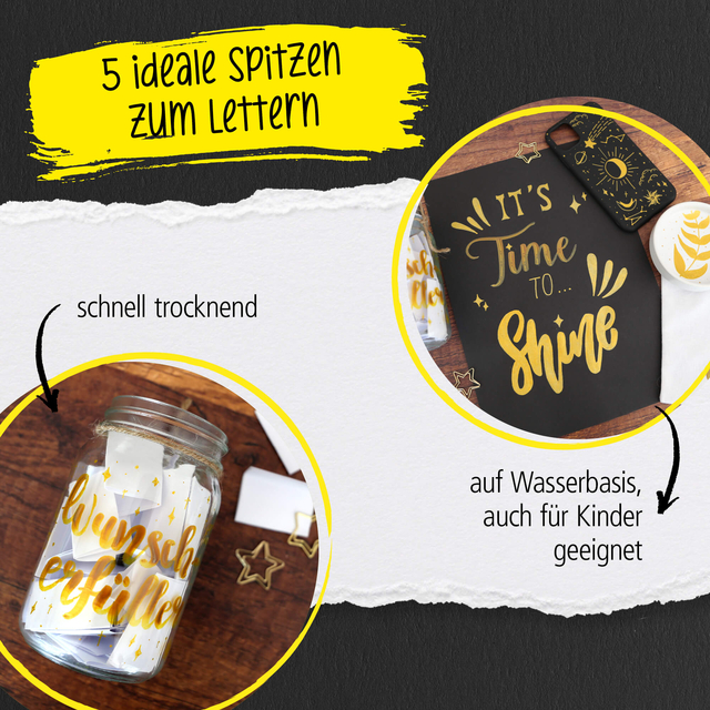 Acrylmarker Online lettering 5 breedtes goud