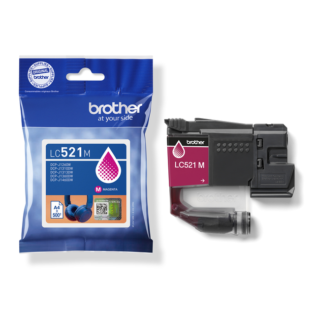Inktcartridge Brother LC-521M rood