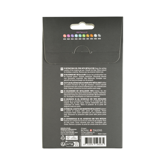 Gelschrijver Sakura Gelly Roll Metallic 08 klikfunctie assorti 10st
