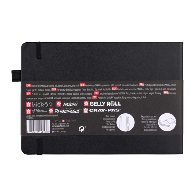 Schetsboek Sakura 80 zwarte vellen 140gr 210x148mm zwart