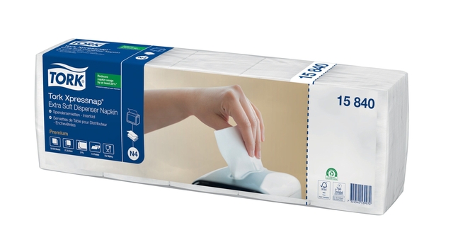 Servet Tork N4 Xpressnap Premium 1/4 vouw 2-laags 213x330mm 500 vel wit 15840