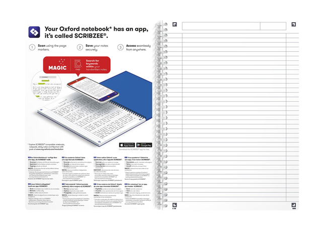 Spiraalblok Oxford MyColours A4 180 pagina's lijn assorti