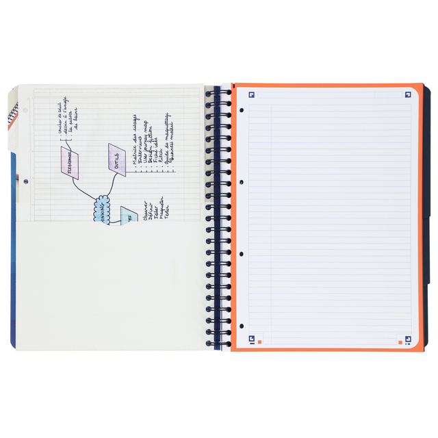 Projectboek Oxford School A4+ lijn 4-gaats 240 pagina's 80gr blauw