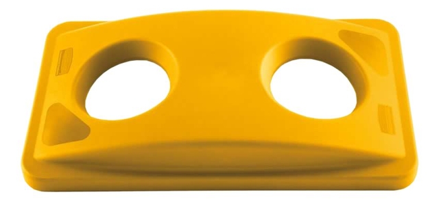 Deksel Rubbermaid Slim Jim Vented inwerpopening voor flesjes en blikjes geel