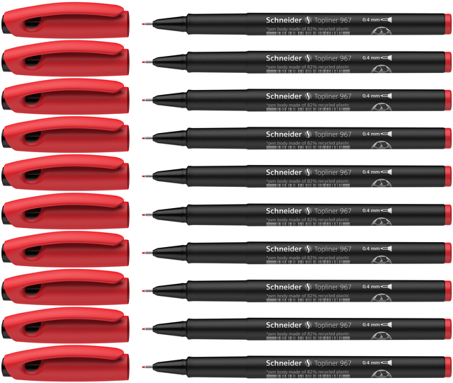 Fineliner Schneider Topliner 967 0.4mm rood
