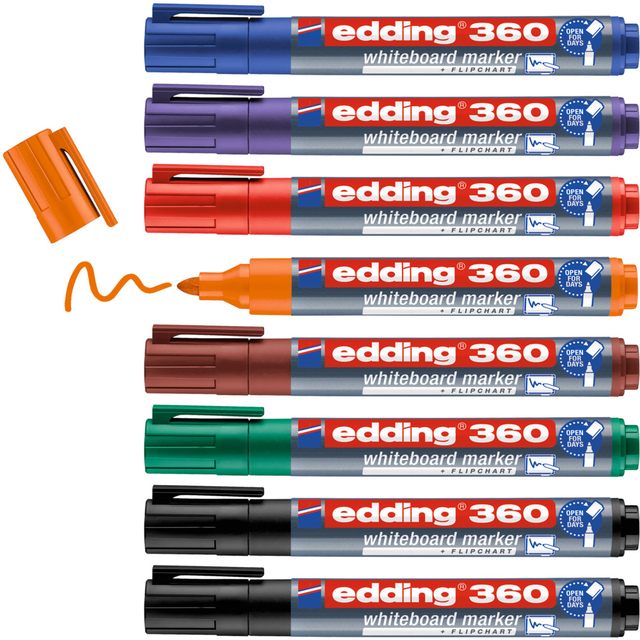 Whiteboardmarker edding 361 rond 1mm assorti 8 stuks