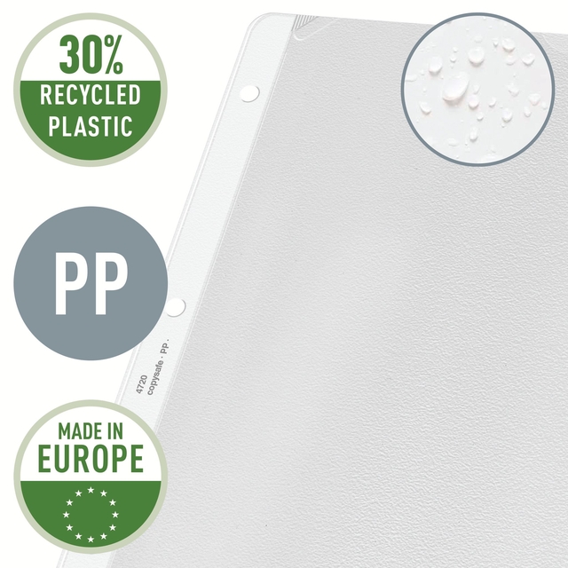 Showtas Leitz Premium copy safe 0.13mm 4-gaats PP A4 transparant 100 stuks