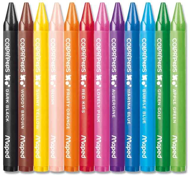 Waskrijt Maped Color'Peps Wax set á 12 kleuren