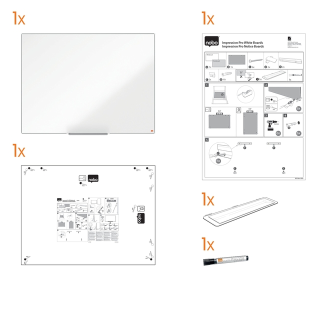 Whiteboard Nobo Impression Pro 90x120cm staal