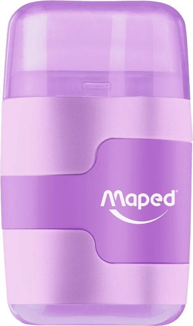 Puntenslijper Maped Connect 2gaats met gum display á 20 stuks pastel assorti