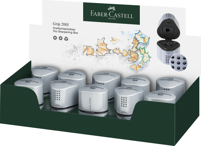 Puntenslijper Faber-Castell 2001 trio grip zilver