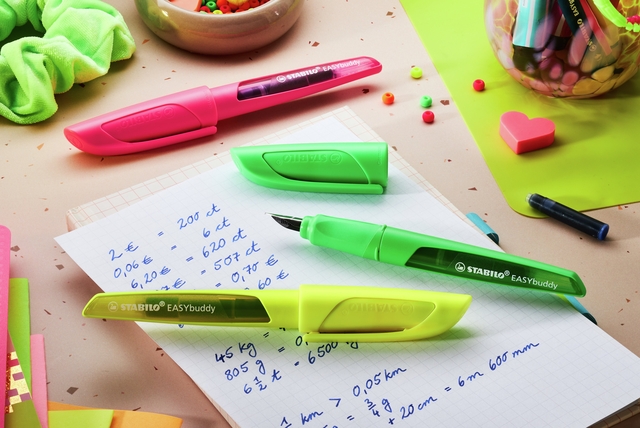 Vulpen STABILO Easybuddy medium neon geel blister à 1 stuk