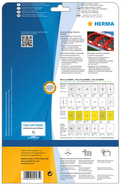 Etiket HERMA 4575 99.1x67.7mm folie wit 160 stuks