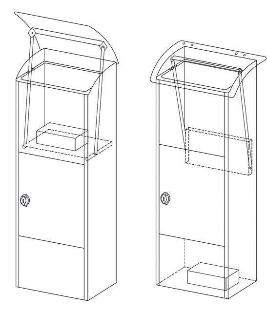 Pakketbrievenbus Helsinki 390x240x1053mm zwart
