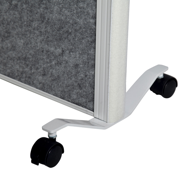 Scheidingswand MAUL akoestiek 100x180 2x licht- 1x donkergrijs wit frame mobiel