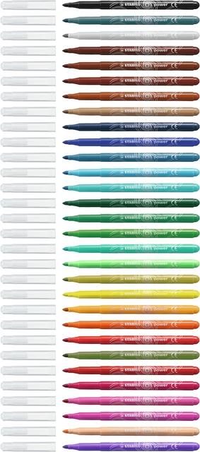 Viltstift STABILO power 280/30 assorti etui à 30 stuks