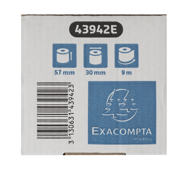 Telrol Exacompta 57mmx9m kern Ø12mm SafeContact thermisch